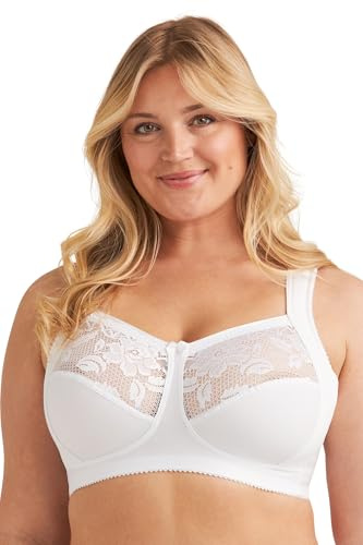 Reggiseno di Cotone Comodo con Sostegno Senza Ferretto Miss Mary Lovely Lace 5c White