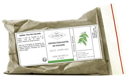 MY COSMETIK - Polvere di ortica - 100% pura e naturale - Ricca di minerali, oligoelementi e vitamine - prodotto in Francia - 10 g