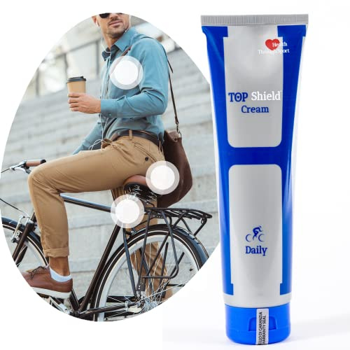 TOP SHIELD Daily Crema sottosella antisfregamento for Men - pomata Anti irritazione e antifrizione per Cosce e Glutei - per Il Ciclismo, Corsa, Palestra e Sport Vari (Max 2 Ore)