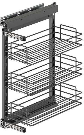 Emuca - TitaneStar-Auszugswagen mit Dämpfungssystem, Modul 300mm, Grau anthrazit, Stahl