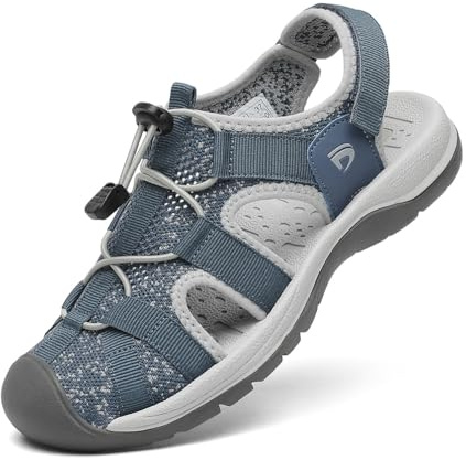 Dannto Sandali Sportivi Estivi Donna Traspirante All'aperto Antiscivolo Escursionismo Sandali da Trekking Passeggiata Arrampicata（blue A,36