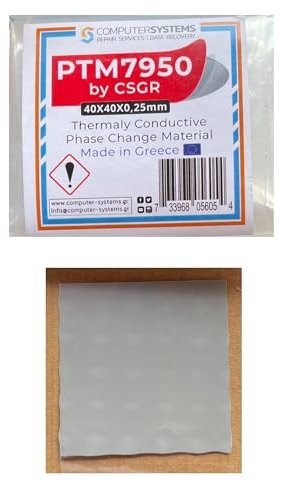 PTM7950 by CSGR 40x40x0.25mm Phase Change Thermal Pad – High Thermal Conductivity for CPU & GPU Cooling – Ideal for Use with K5 PRO Thermal Putty