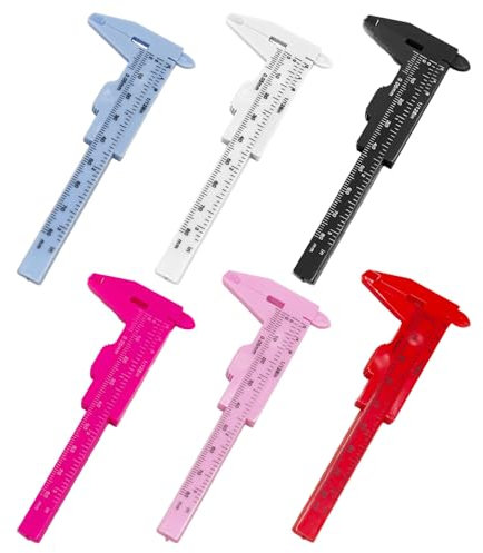 6 Pieces Of Vernier Calipers, Mini Plastic Calipers, Reusable Measurement Tools, Diy Creative Measurement Calipers, Convenient Measurement Props.