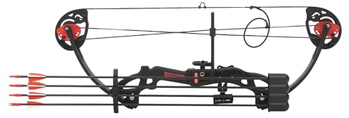 Compound Bow and Arrow Set, 75cm Archery Bow Kit with Arrows Youth Compound for use by Youth and Children (Black)