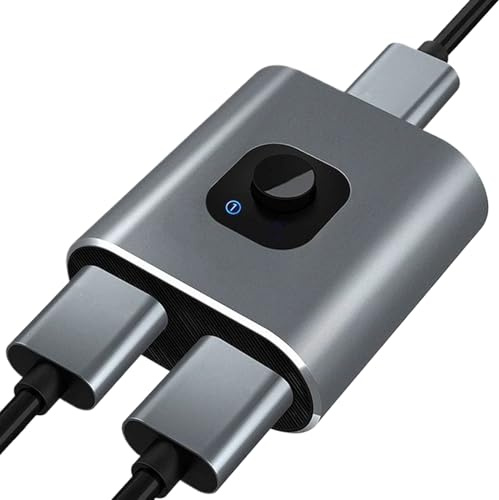 Yulokdwi Divisor de Pantalla, Adaptador De 2 Entradas Y 1 Salida, Conectar y Usar Adaptador de Pantalla, para Laptop PC Monitor TV Casa Trabajo Estudio Aula Sala de Control Videoconferencia