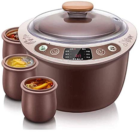 Clay Slow Cooker – Pentola elettrica intelligente da 2,5 l con orario appuntamento per deliziose zuppe cotte a vapore, ideale per cucine familiari