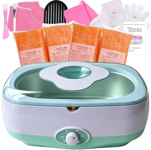 JOJOCOSMO baño de parafina para manos y pies – Aparato de baño de parafina de 5000 ml con 1800 g de cera de parafina ecológica para manos y pies– Baño de parafina profesional para piel seca