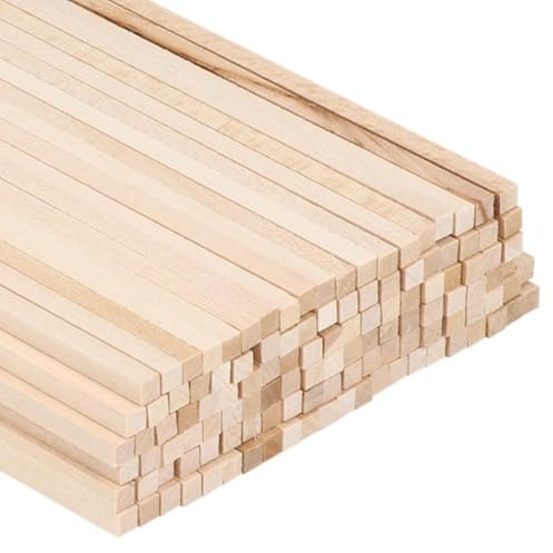 120 stycken basträpinnar, 0,2 x 0,2 x 11,8 tum träremsor, fyrkantiga träpluggar, obehandlade träremsor för hantverk gör-det-själv-tillbehör, hands on-presentidé