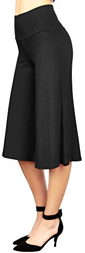 Made By Johnny MBJ WB876 Womens Knit Culottes Pants L Black