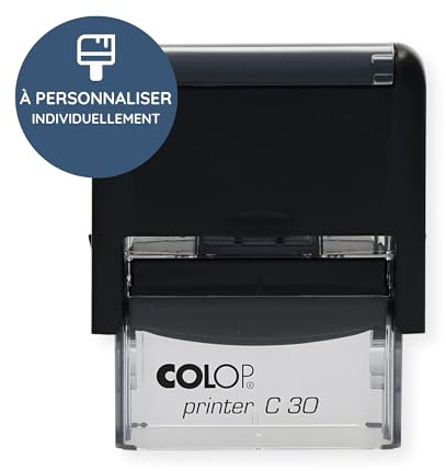 stempel-fabrik - Colop Printer C30 Tampon Custom à personnaliser avec le texte souhaité - Timbre auto-encreur à utiliser comme tampon de nom, d'adresse, d'entreprise (47x18 mm | 5 lignes | Noir)
