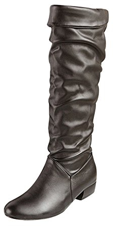 YWLINK Damen Winter Klassisch Elegant Overknees Langschaft Stiefel Hohe Stiefel RöHre Flache Niedrige Ferse Reitstiefel(37 EU,Schwarz)