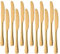 SUNSENGEUR Cuchillos de postre de acero inoxidable, paquete de 12 cuchillos de postre para cocina, restaurante, color dorado