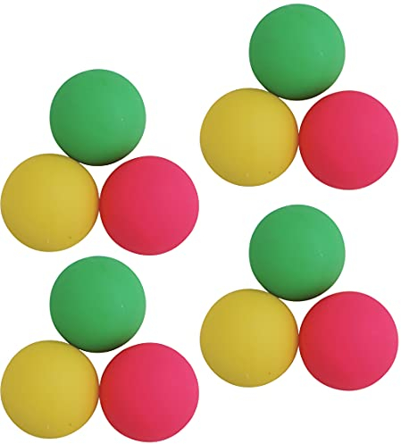 L.A. Sports 12 er Set Ersatzbälle (13g pro Ball) Beach-Ball aus weichem Gummi in DREI Farben rot gelb grün