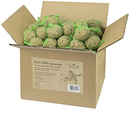 Meisenknödel mit Netz 100 Stück 9 kg - Rindertalg ohne Konservierungsstoffe - Ganzjährige Knödel für die Vögel - Wertvoll Wildvogelfutter - 100% Naturbelassen