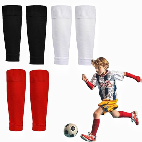 3 Paare Stutzen Kinder Fußball, Fußball Sleeves Tubes Sportsocken Trainingssocke Sockenstutzen Fußballstutzen für Basketball Marathon Laufen Radfahren Volleyball Sportsocken für Jungen,atmungsaktiv