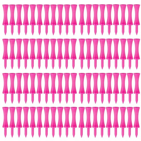 Syylqyr 80 Pcs Castle Tees Golf, Pink Castle Golf Tees, Pink Tees Durable and Convenient, Suitable for Use in Different Golf Course Areas Various Competitions and Daily Practice