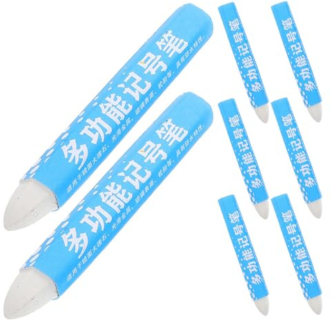 Garneck 8pcs Tire Marker Pen, Tire Crayon, White Wax Marker for Leather and Fabric, Water-resistant, Precise Application, Workshop and On-site Service Teams