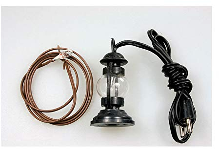 Petroleumlampe – Schwarz – Ideal für den Krippenbau geeignet – Sorgt für eine stimmungsvolle Atmosphäre – Fertig montiert – Mit Stecker, Kabel und Birnchen – 3,5-4,5 Volt Spannung – C336294