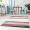 Teppich Läufer Flur Modern - 80x300 cm Grau Rot Meliert - Kurzflor Teppiche mit Geo-Muster