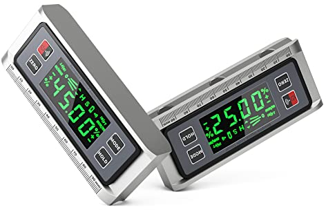 Beaspire Winkelmesser Digital Neigungsmesser mit LED Display, Starke Magnetisch Digitale Wasserwaage Gradmesser mit Batterie, Aluminium Wasserwaage Inklinometer Level Box