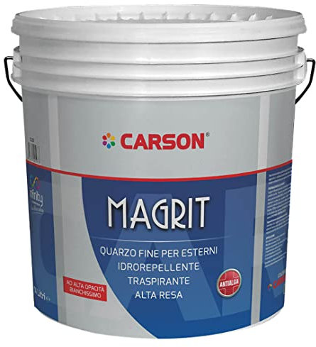 Colorificio Carson Magrit Pittura Al Quarzo Fino Per Esterno Idrorepellente Alta Resa Rivestimento Per Esterni Bianca O Con Colore Personalizzato (5 Lt)