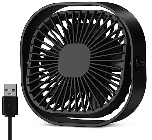 benpen USB Ventilator Leise Mini Tischventilator: 360° Small Table Grow Klein Fan Mit 3 Stufe,USB Lüfter Pflanzen Schreibtisch Schlafzimmer Zuhause BüRo im Freien PC, Auch Haustierkühlung im Sommer