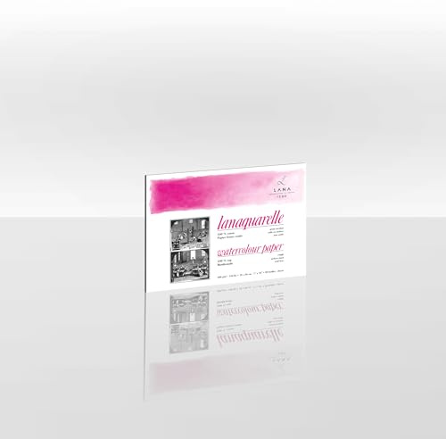 Lanaquarelle, 100% Baumwolle, Aquarellblock, 300 g/m², raue Oberfläche, 20 Blatt, 18x26cm