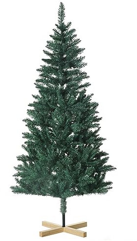 HOMCOM Arbre de Noël artificiel 180 cm Arbre de Noël feuillu avec 536 branches Ouverture automatique et base croisée en bois Décoration d'intérieur Ø90 x 180 cm Vert