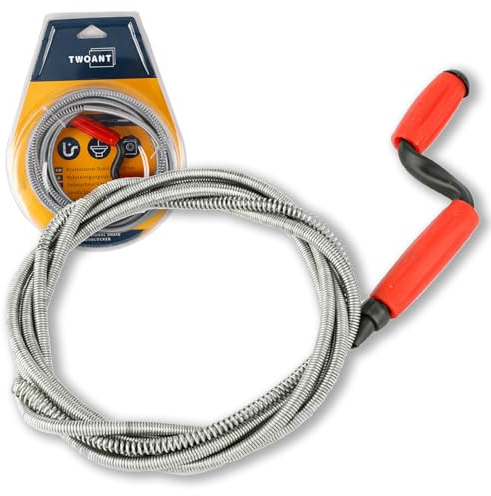 Furet Deboucheur Canalisation 5m x 6mm Spirale Déboucheur avec Manivelle Sonde de Debouchage pour Nettoyage Tuyaux Cuisine Douche Baignoire Evier