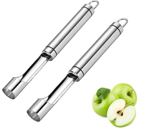 2pcs Apfelentkerner,einfaches Entfernen von Apfelkernen apfelausstecher,Edelstahl Apfelausstecher ，Griff apfelentkerner,für Sugar Snap Peeling Weißdorn Rotes Datum Kirsche,Küche corer.