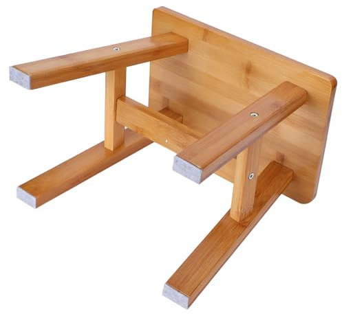 Ailgely Bambus-Kinderhocker, Kleiner Niedriger Hocker, Kinderbank, Natürlicher Bambus, Stabil, Robust, für Zuhause, Wohnzimmer (Kleiner quadratischer Bambushocker)