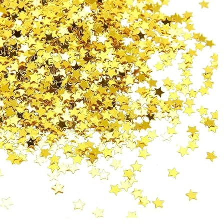 45 Grammi Stelle Confetti Coriandoli della Tavola, Stelle Confetti Coriandoli, Stella d'Oro Coriandoli della Tavola Metallico Lamina Stelline Paillettes, per Feste Decorazione