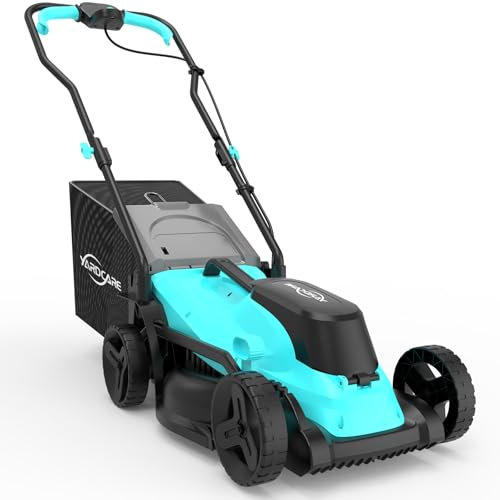 YARDCARE Tagliaerba a Batteria, Display LED, Motore Brushless, 3200 RPM,18V, 34 cm Larghezza di Taglio,Regolazione Altezza 5 Livelli (25-65 mm), Cesto di Raccolta 30L, Batteria 4.0Ah e Caricabatterie