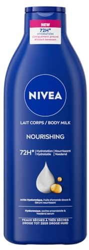 NIVEA Vårdande kroppsmjölk - med hyaluronsyra Mjuk mandelolja och närande serum - Kroppsmjölk med 72 timmars hydrering - För Torr till Mycket Torr Hud - Kroppsvård - 400 ml