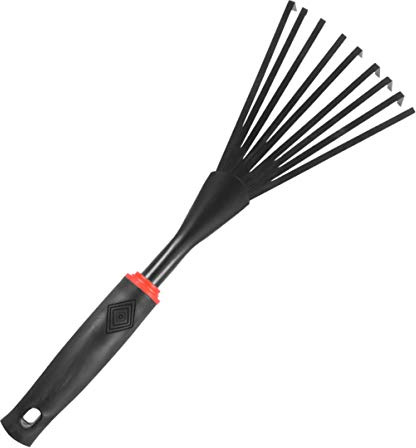 BEBEMOKO Râteau de Jardin en Acier Inoxydable 26 Dents Manche en Bois, Outil de Râteau à Feuilles pour Jardin, Nettoyage Pelouse et Débris Extérieur, Usage Jardinage et Entretien Pelouse