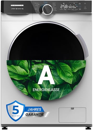HEINNER HWM-M914IVKA+++ – 9 kg Frontlader-Waschmaschine, Inverter-Motor, 1400 U/min, Energieklasse A, LED-Display, 5 Jahre Garantie (Weiß, 9 KG)