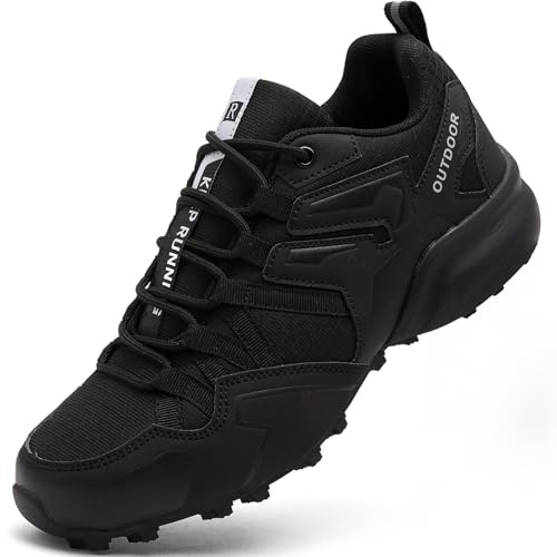 Mufanton Scarpe da Trail Running Uomo Scarpe Trekking Scarpe da Escursionismo Outdoor Antiscivolo Fitness Running Sneakers,Nero,EU44
