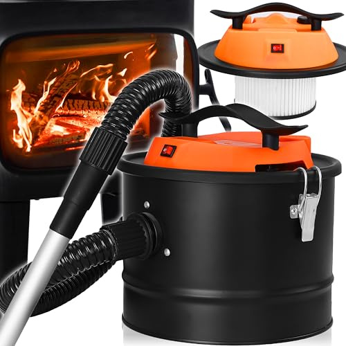 Retoo Aschesauger für Kamin 10L 800W mit HEPA Filter & DUAL Filtersystem, Starker Kaminsauger mit Blasfunktion, Edelstahlbehälter, Beutellos, 220–240V 50Hz, 98,7 cm Saugrohr, 182 cm Kabel