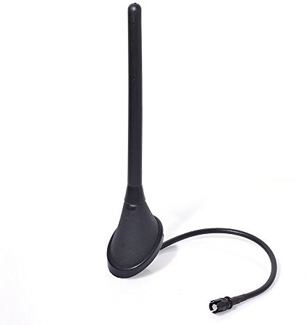 Eightwood FM Antena Antena de Radio para automóvil Antena de Techo 16V Amplificador Raku 2 II Compatible para Opel Seat Skoda Anti Radio Original Barra de Ruido 17.5cm 60 Grados