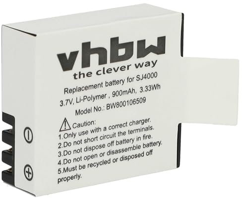 vhbw batería Compatible con Elephone Ele Explorer 4K cámara de vídeo, videocámara (900mAh, 3,7V, Li-Ion)