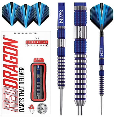 RED DRAGON Polaris: 22 gram Wolfram Professional Darts Set mit Flights and Nitrotech Shafts (Stems)