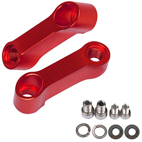 Rallonge de Rétroviseur 1 Paire Moto Élévateur Extension Adaptateur En Alliage d'aluminium Rouge kit Adaptateur Adaptateur Rétroviseur Moto 10mm 8mm Riser Mount Extender.