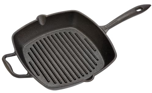 Groenberg Grillpfanne Gusseisen Pfanne Nabro Bratpfanne Griff Quadratisch 28 cm
