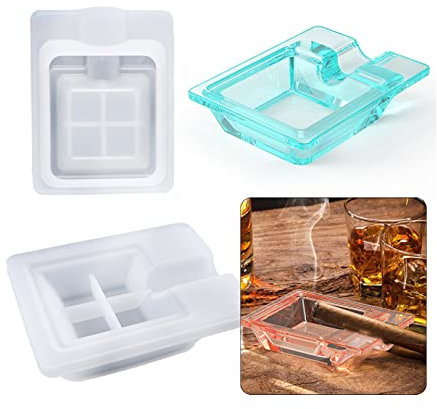 Yalulu Aschenbecher Harzform Epoxidharz Formen, Aschenbecher Harz Gießform Silikonformen Epoxid-Form, Ashtray Moulds Tablett Form für Home Decoration