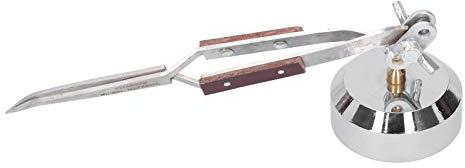 Lötpinzette, dreihändige Pinzette Cross Lock Schmuckschweißpinzette Basis 360 ° Rotation Schmuckherstellung Reparatur(bent mouth)