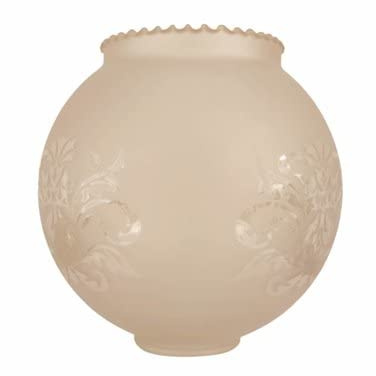 Tulipa de cristal bola con dos bocas AMBAR mate 14cm con apertura de 4,5cm