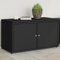 CIADAZ Gartenschrank Schwarz 110x55x60,5 cm Poly Rattan, Geräteschuppen, Gerätehaus, Wetterfest, Outdoor Schrank, Gartenhausschränke, Terrassenschrank - 365567