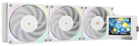 Thermalright Mjolnir Vision 360 ARGB Weiß-360mm AIO CPU-Flüssigkeitskühler, IPS LCD-Bildschirm mit 320*240 Auflösung, für AM4/AM5 und LGA1700/1851,'3.5 Zoll'Magnet-Absorber LCD-Bildschirm für Bilder