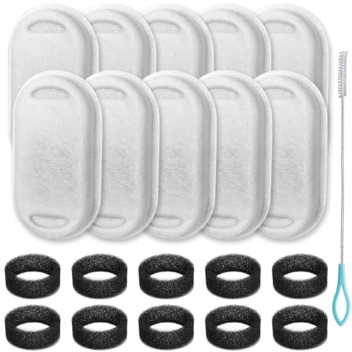 Acmerota Kattvattenfontänfilter ersättning husdjur vatten fontän filter och förfilter svampar kompatibla med PLWF003 2L/3,2 L 0,37 oz rostfritt stål husdjursfontän