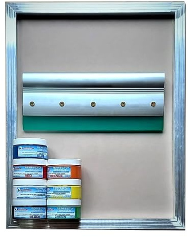 Flat Fox A3 Plus Screen KIT for Fabric with Set of 7 100ml Perfectly Opaque Inks